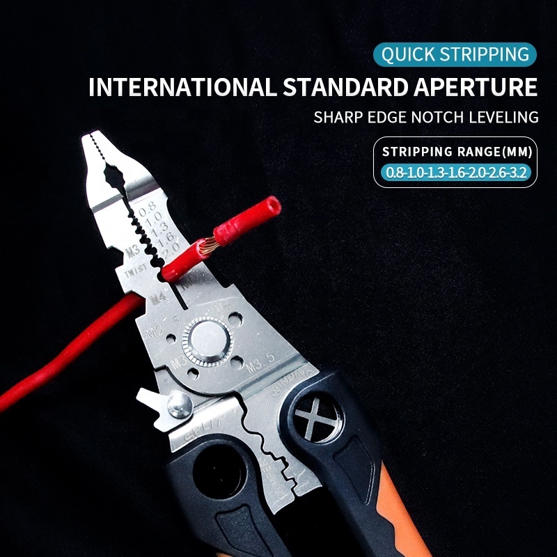 8.5in Multi-functional Wire Stripping Pliers Tools Stainless Steel Safety Wire Twisting Pliers