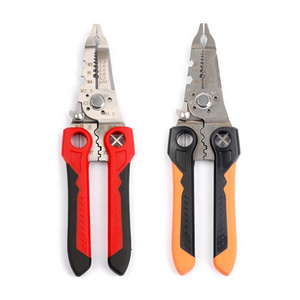 Professional 8.5in Stainless Steel Non-slip PP Handle Wire  Cutter Crimping Pliers Wire Strippers