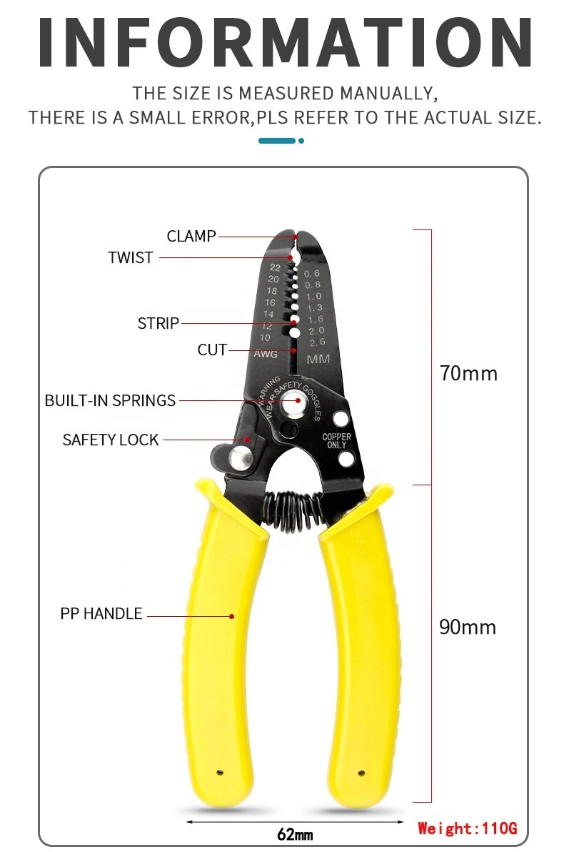 JIANPAI Wire Stripping Pliers Crimping Electrician Pliers Wire Stripper Side Cutters Multifunction Stripper Hand Tools