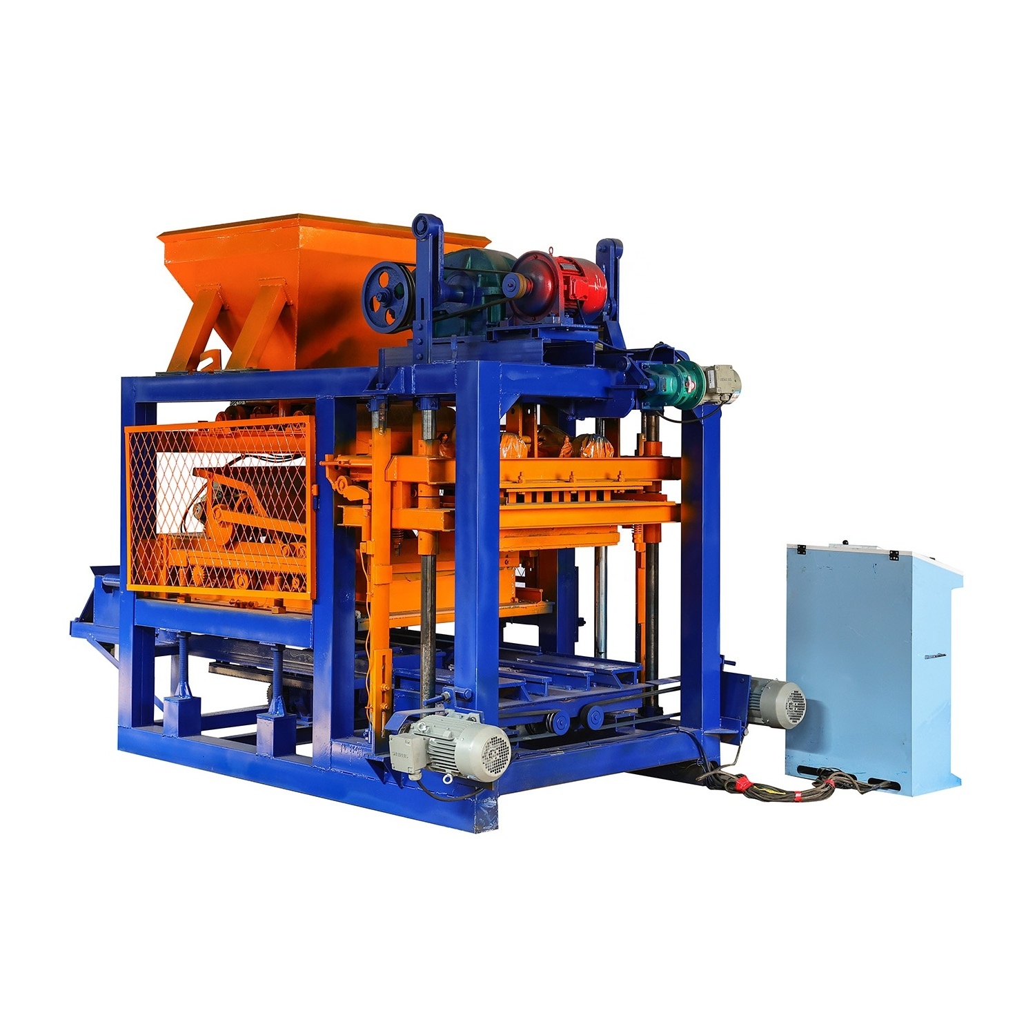 high quality QTJ4-25 fully automatic concrete cement hollow solid paver interlocking brick block making machine