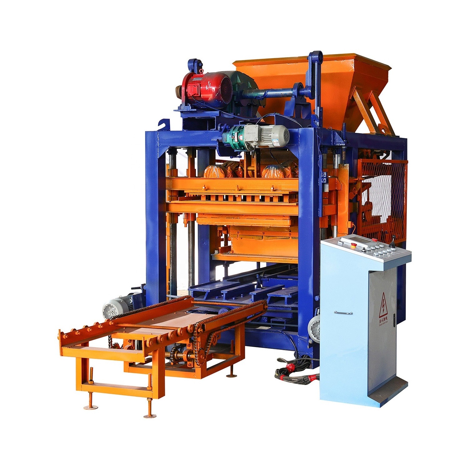 high quality QTJ4-25 fully automatic concrete cement hollow solid paver interlocking brick block making machine