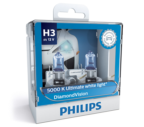 Philips Diamond Vision Original H3 halogen H4 H3 H1 H11 H8 HB3 HB4 9005 9006 Diamond Vision 5000K Ultimate White