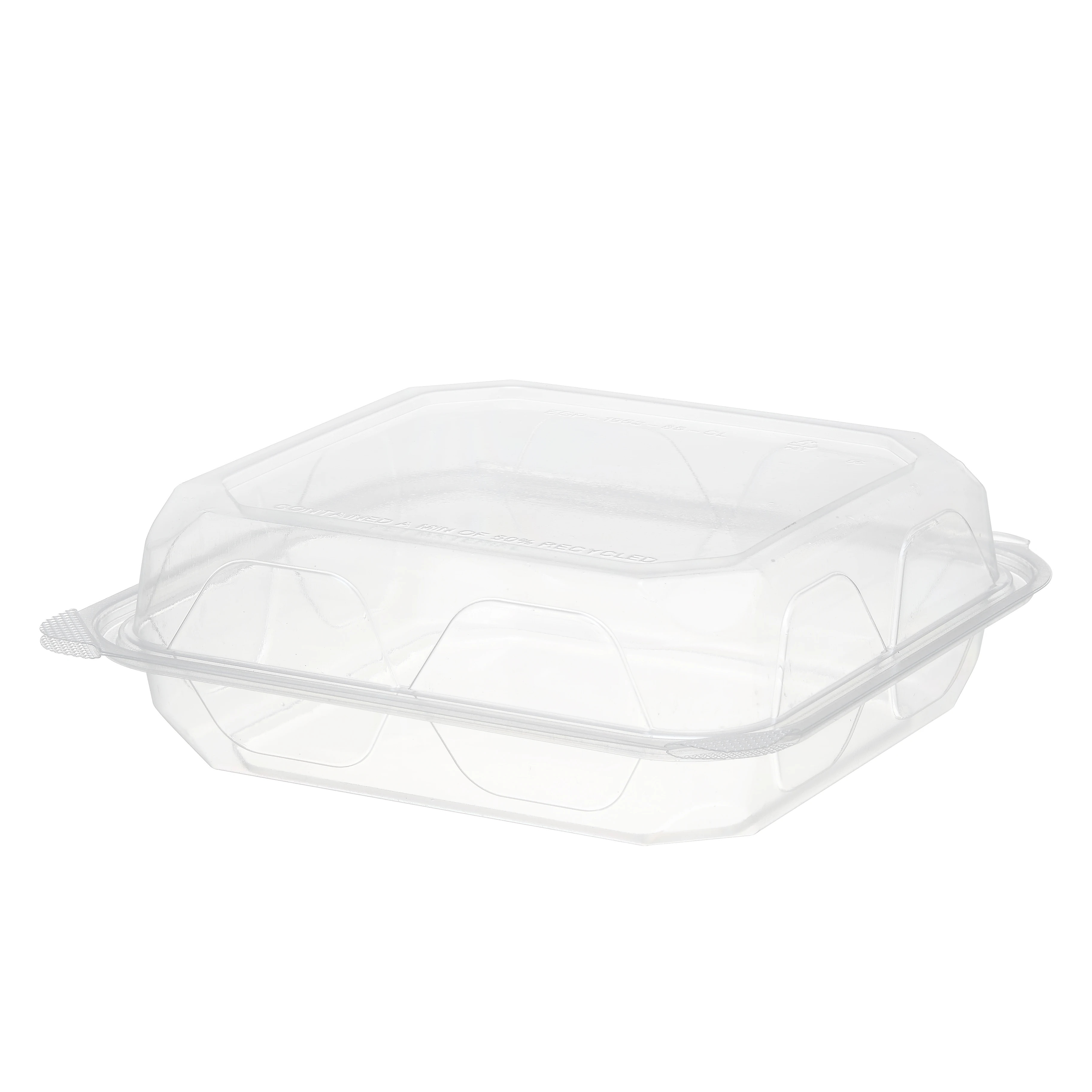 Hot Selling Eco-Friendly Clear Fruit Salad Box PET Hinged Container For Food Industry