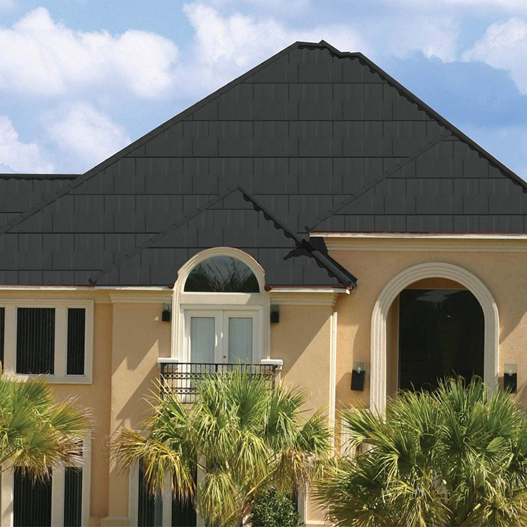 french building material harvey stone coat charcoal grey roofing tiles ecological galvanised plate shingles