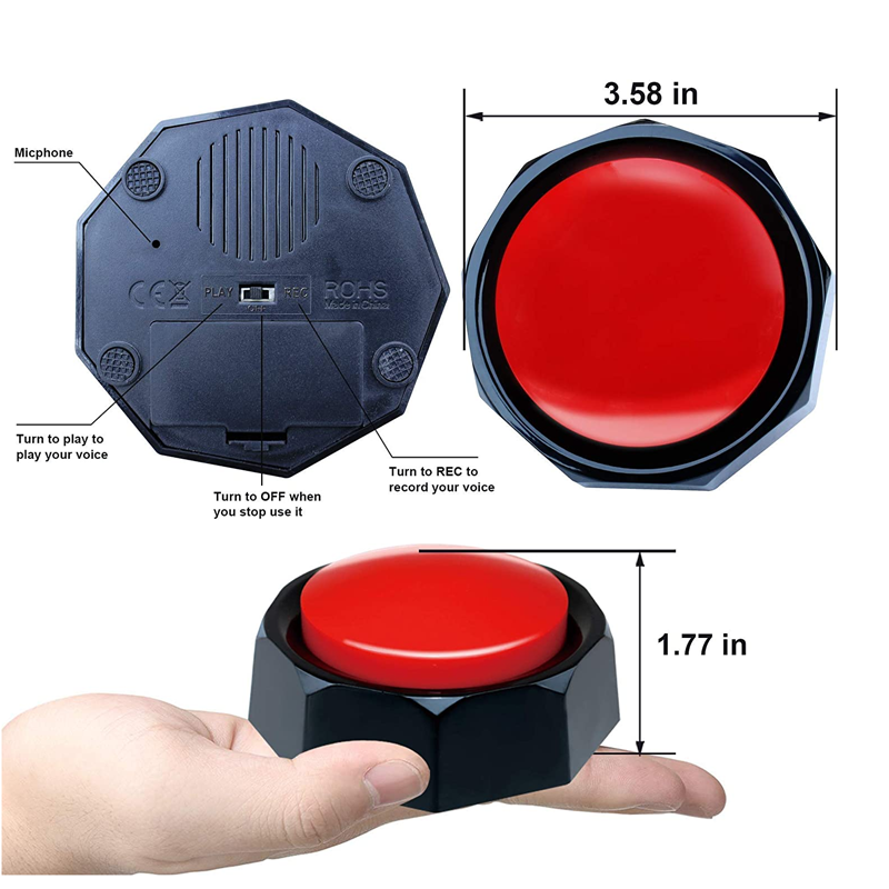 Factory Price Manufacturer Supplier Recordable Talking Button Recordable Answer Buzzers Dogs Button For Communication