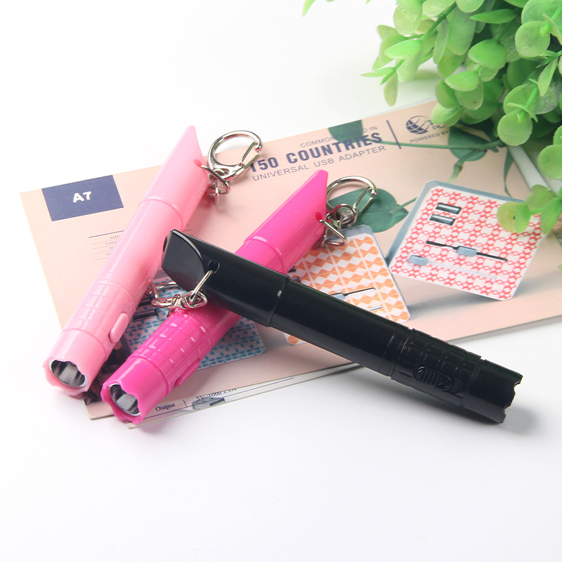 3 in 1 multifunctional plastic flashlight pen Lipstick plastic led light pen with keychain