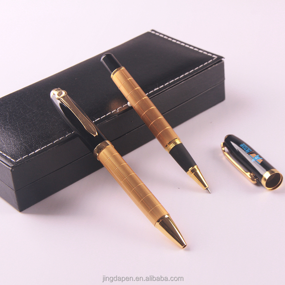 Business gifts twin pen set/ballpen with roller pen