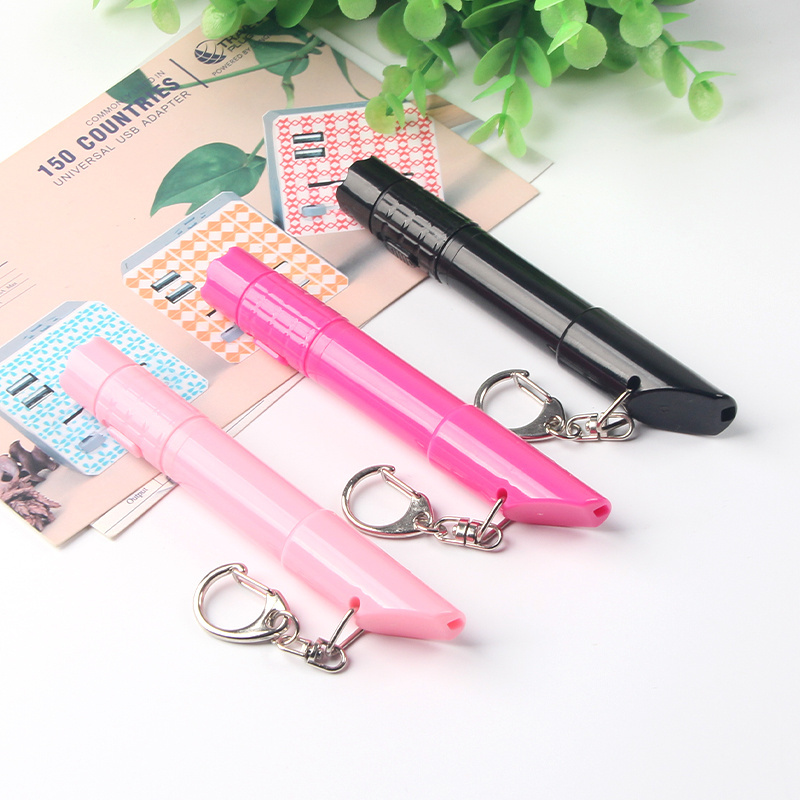 3 in 1 multifunctional plastic flashlight pen Lipstick plastic led light pen with keychain