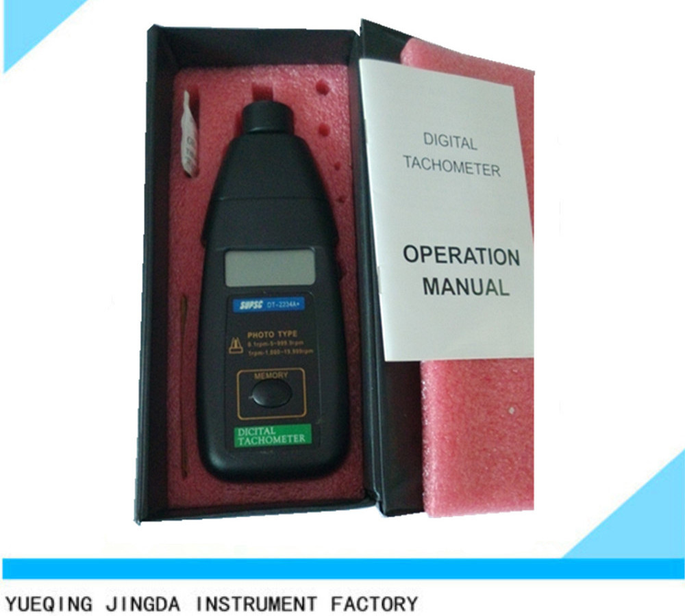 DT2234B Digital Laser Photo Tractor Tachometer For Electric Motors Non Contact RPM Tach Analog Tachometer 2.5 to 99,999 RPM