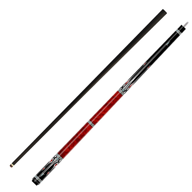 KONLLEN-17 No.72 Customizable Snooker Billiard Cues 1/2 Split 12.4mm Tip 147mm Length Black Carbon Fiber Pool Stainless Steel