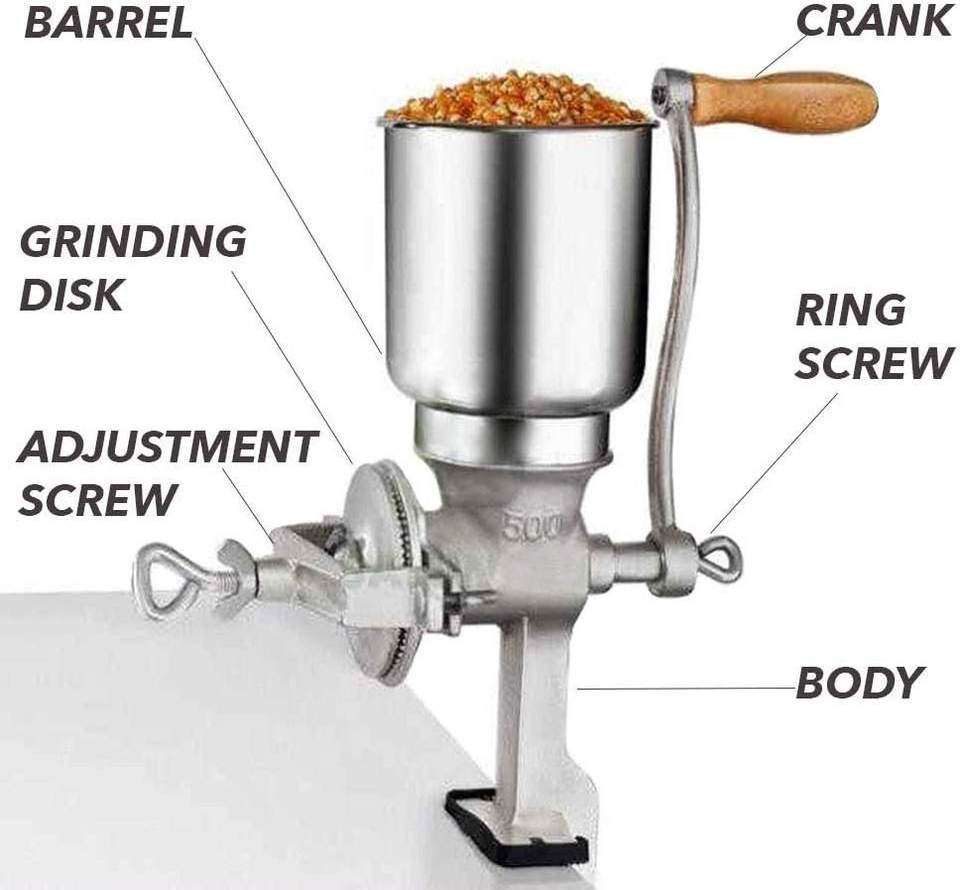 New Mini Manual Hand Grinder for Home Use Reliable Motor Gearbox with Crank for Corn Coffee Wheat Grains Iron Nut Rice Mill