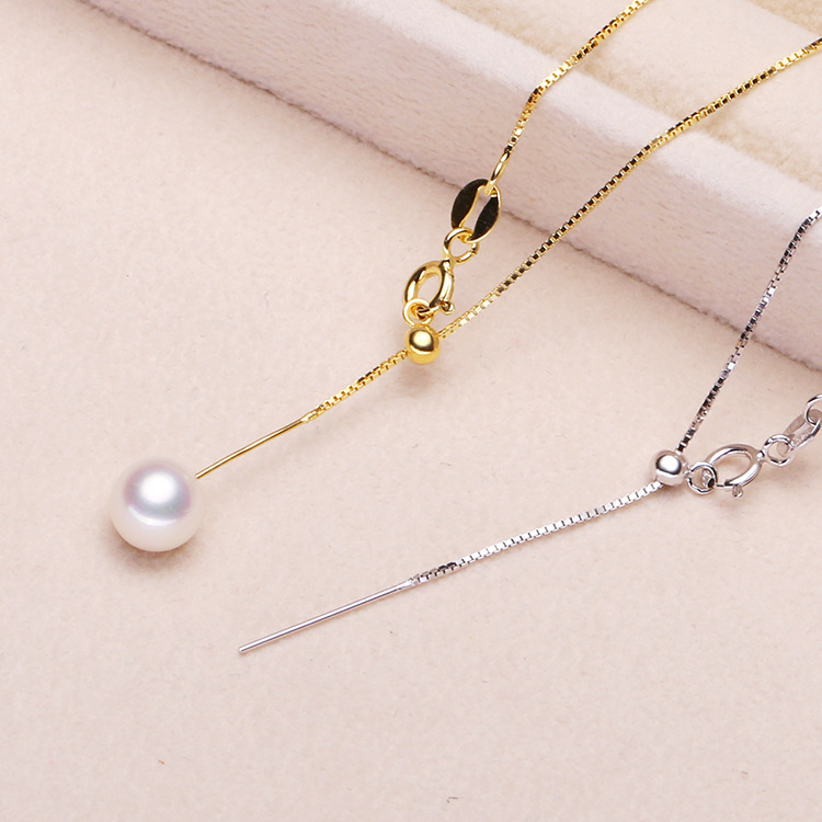 Necklace Fashion Jewelry 18K Gold Plated Custom Needle Ball Pendants Stainless Steel Women Adjustable Chain Necklace Jewelry