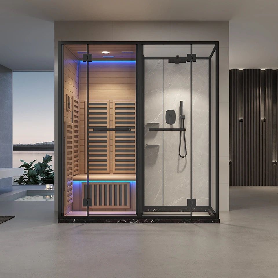 Hot Selling Home Steam Sauna Room 2 People Steam Shower Sauna Room Combination