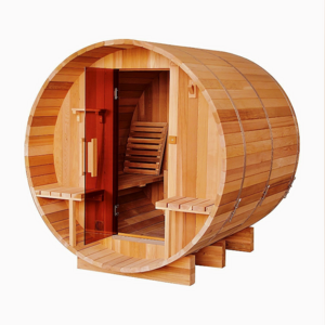 Factory High Quality Dry Steam Barrel Sauna  Solid Wood Sauna Rooms Bathtub