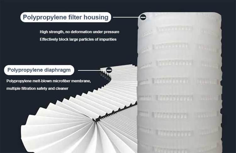 Industrial Micron PP/Pes/PTFE/Nylon Pleated Filter Cartridge for RO Water/Liquid/Wine Treatment