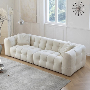 Italian Luxury Fabric Leather Marshmallow Sofa Comfortable Stylish Modern Sofas Fabric Straight Shape in Square