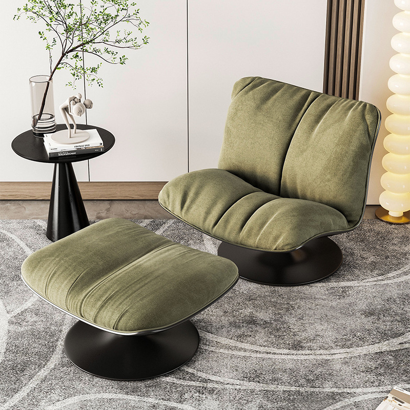 Luxury Design Soft Velvet Fabric Swivel Chair Living Room Recliner Modern Arm Sofa Chairs Furniture Living Room Leisure Chaise