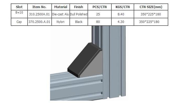 Slot 8+10 Cap Aluminum 90 Series L Type Galvanized Construction Angle Bracket