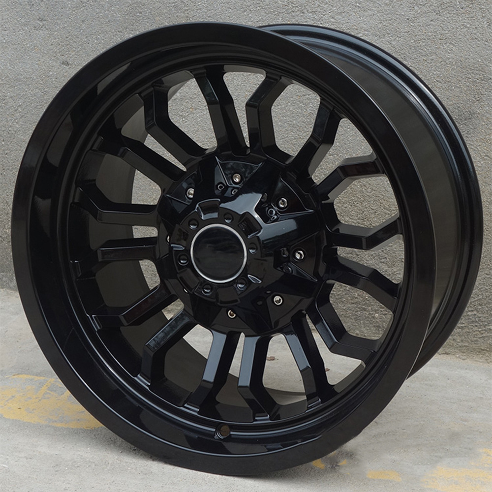 Wholesale 15inch deep concave 6 spoke 15x10j 5x114.3 6x139.7 black/silver Five Spoke wheel rims