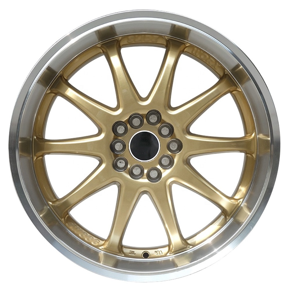 High quality gold color 18 inch 5X100/113.1 pcd Concave Design deep dish alloy wheels for sale