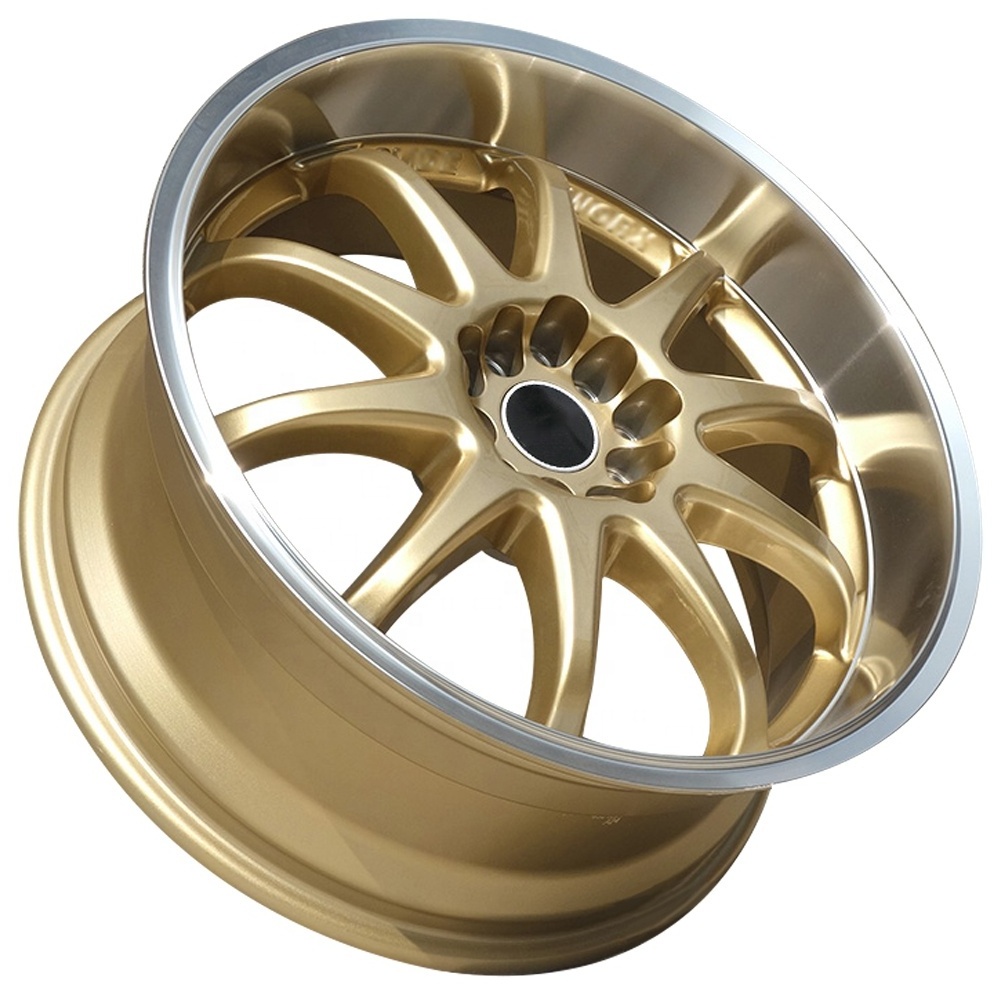 High quality gold color 18 inch 5X100/113.1 pcd Concave Design deep dish alloy wheels for sale