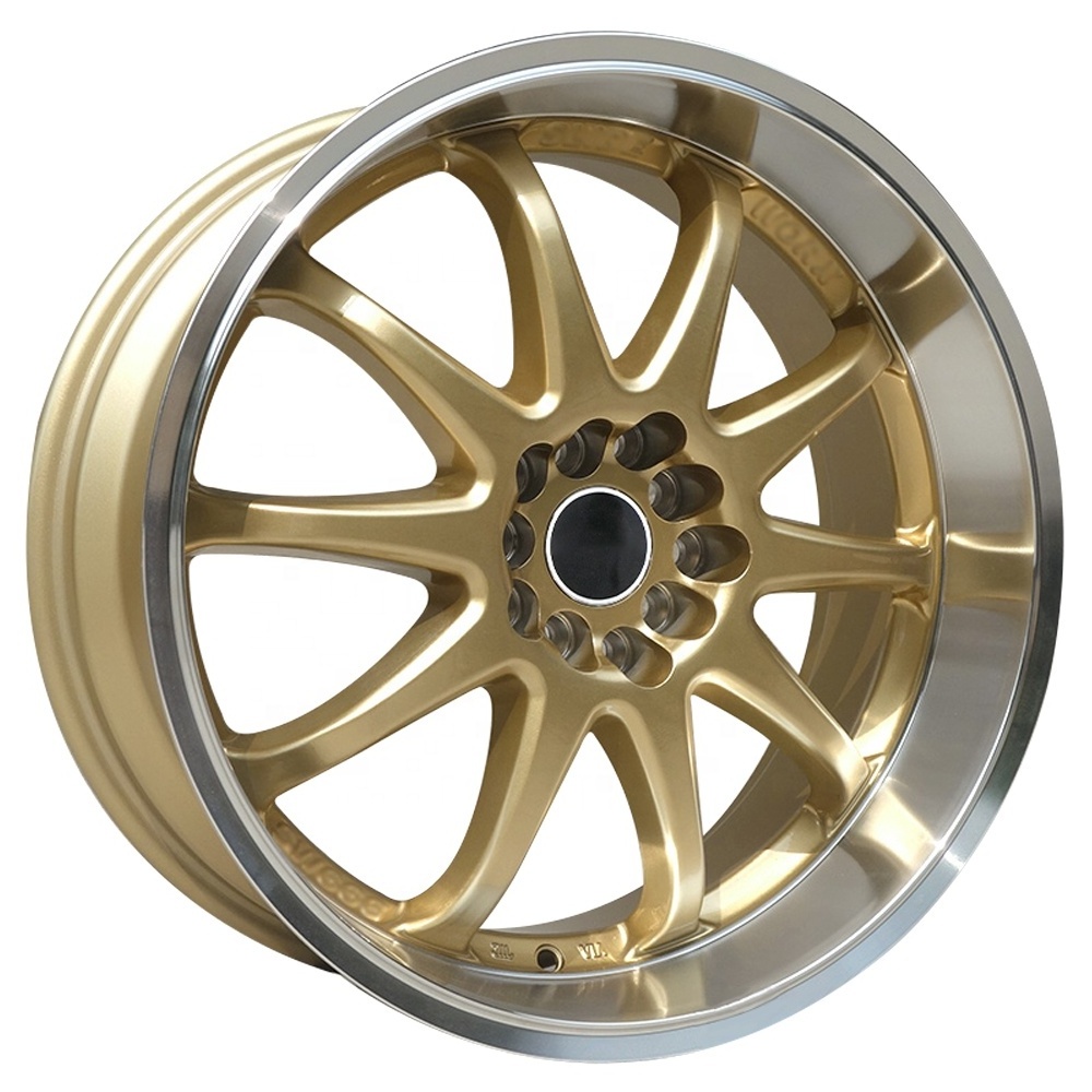 High quality gold color 18 inch 5X100/113.1 pcd Concave Design deep dish alloy wheels for sale