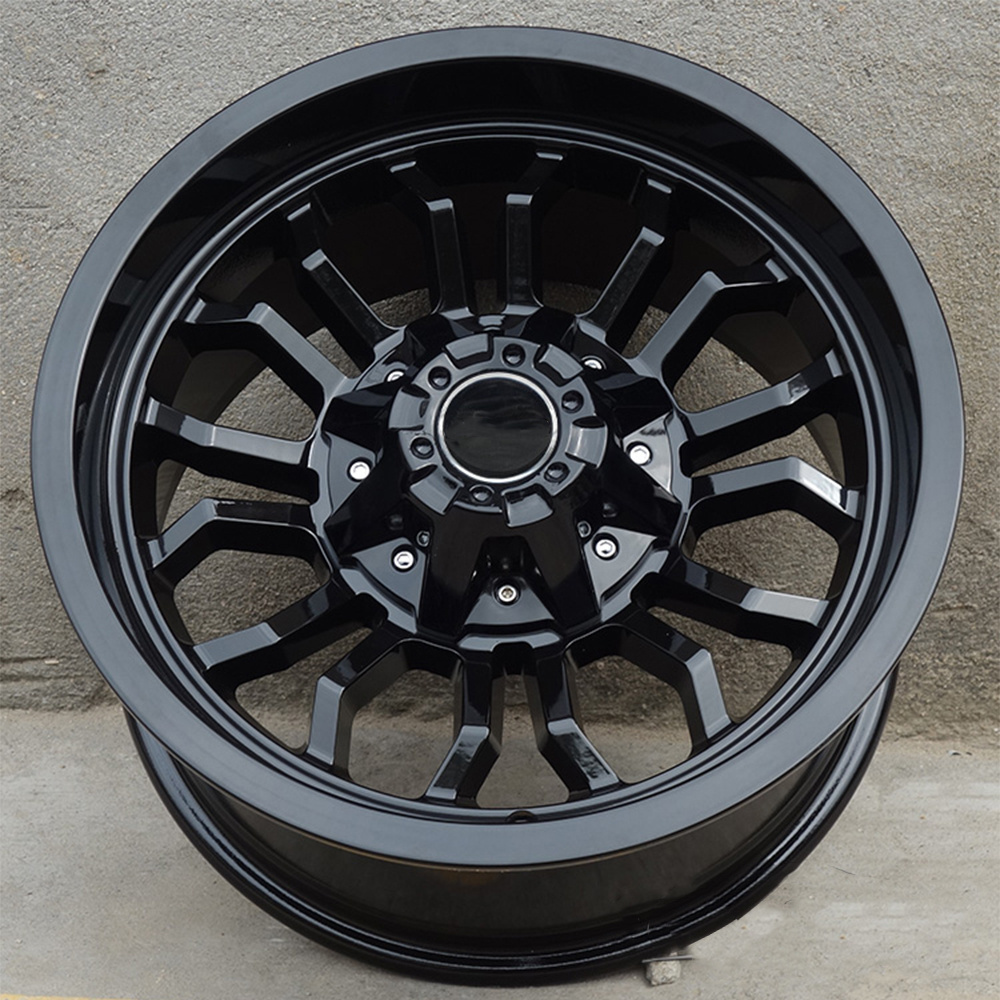 Wholesale 15inch deep concave 6 spoke 15x10j 5x114.3 6x139.7 black/silver Five Spoke wheel rims