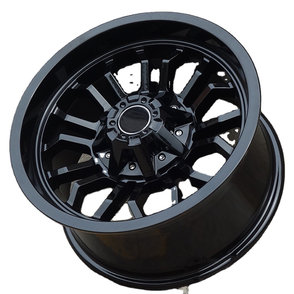 Wholesale 15inch deep concave 6 spoke 15x10j 5x114.3 6x139.7 black/silver Five Spoke wheel rims