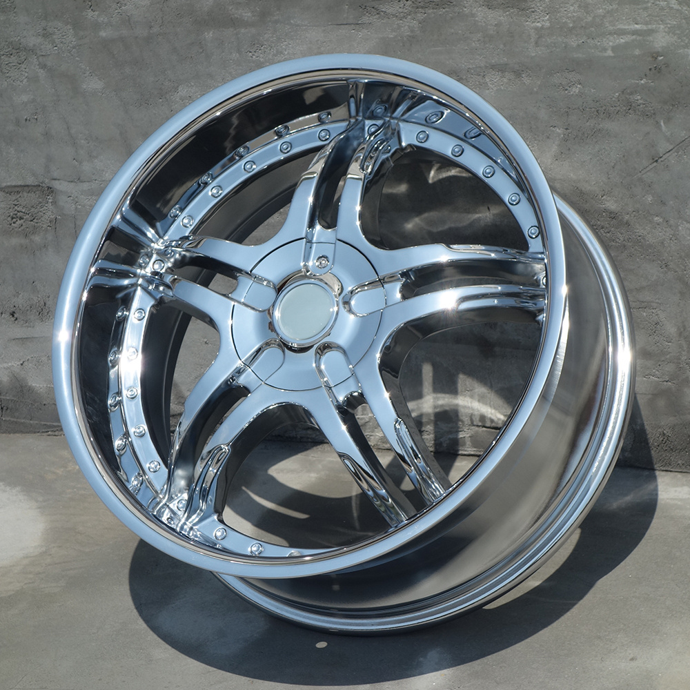 off road 20inch alloy wheel 5x127 6x139 7 Deep Dish Five Spoke chrome wheel rims 5x114.3