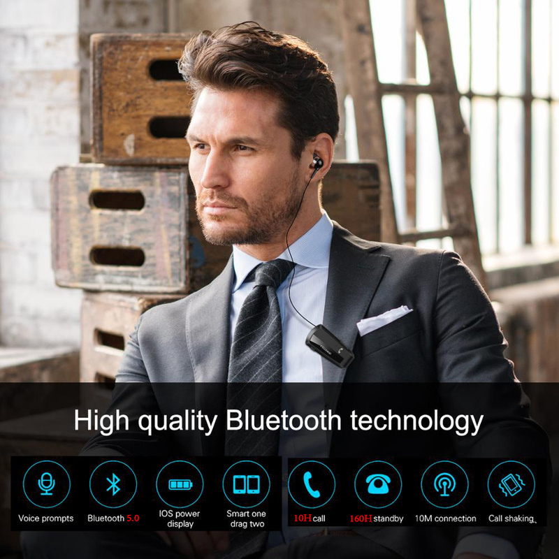 Fineblue F990 V5.1 Earphone Wireless business Bluetooth Headset Sport Driver headphone Clip on stereo earbud Vibration