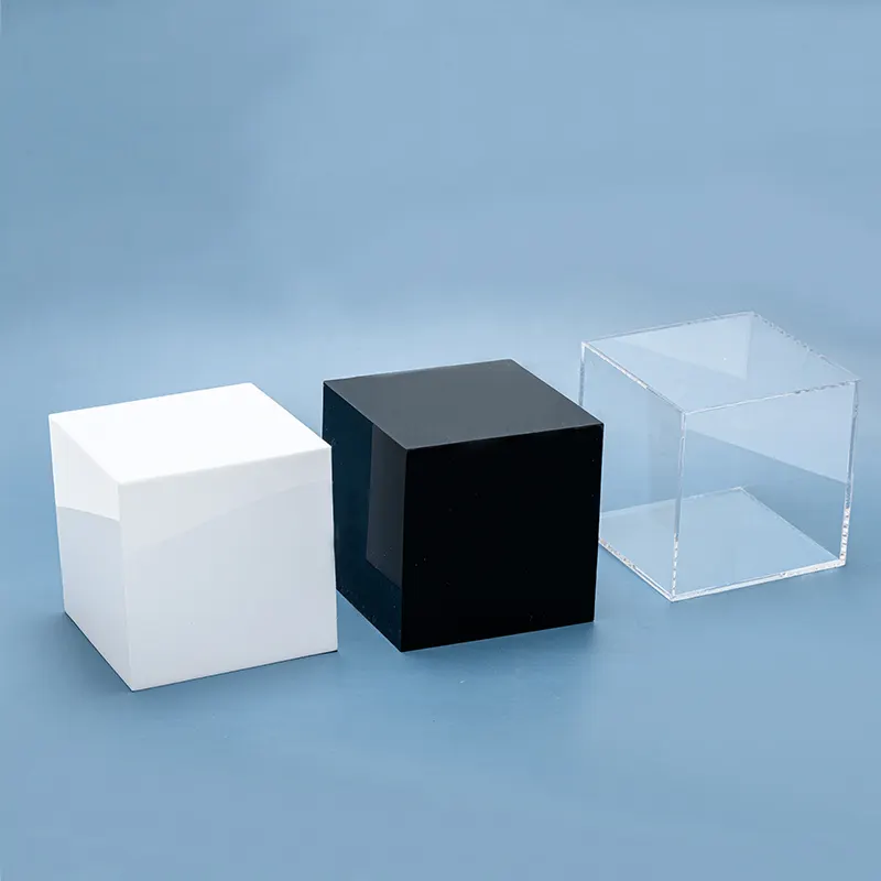 Hot Selling Modern Premium Acrylic Display Stand White Buffet Acrylic Food Display Risers Cubes Cake Display