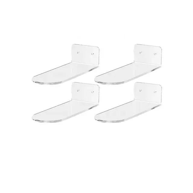 Transparent acrylic floating shoe rack for store wall mounted clear acrylic sneaker shelf to show shoes