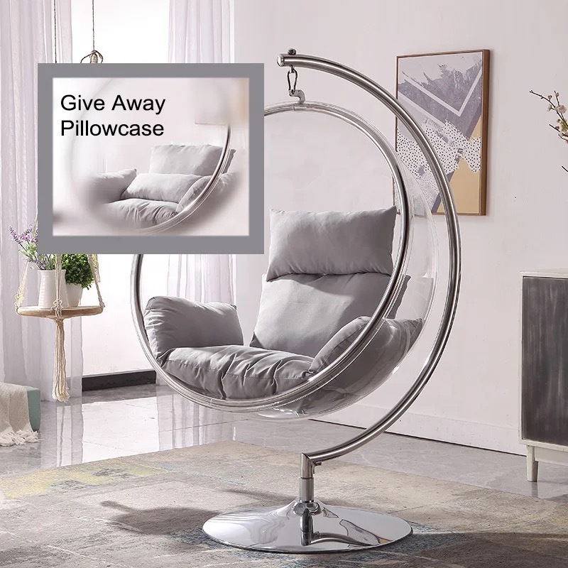 Nordic Hanging Chair Sofa Acrylic Bubble Chair Swing Balcony Leisure Round Swivel Clear Acrylic Living Room Dining Room Modern