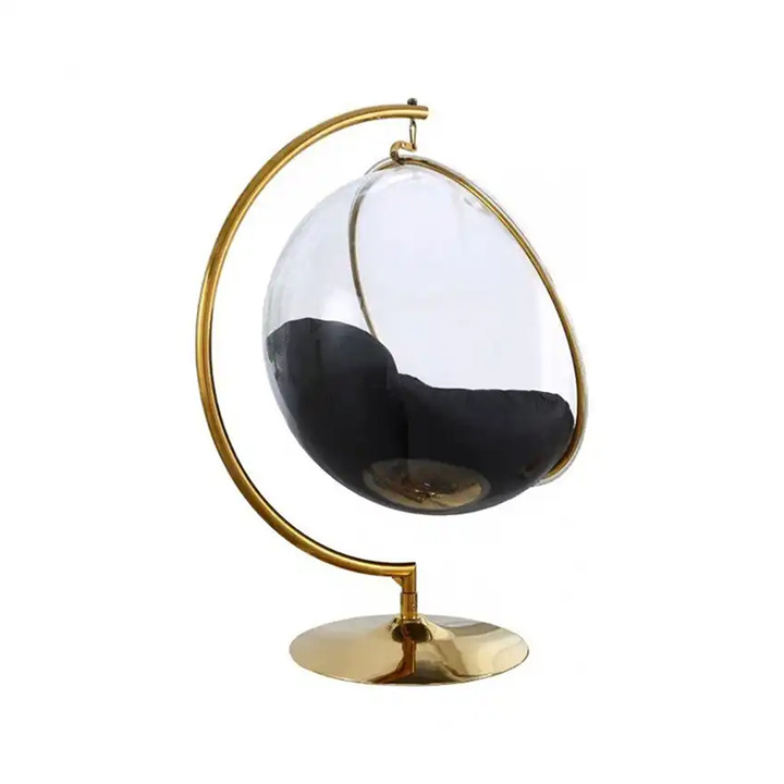 Golden Sliver frame Transparent hanging chairs Swing Floor Stand acrylic Bubble Chair for living room furniture