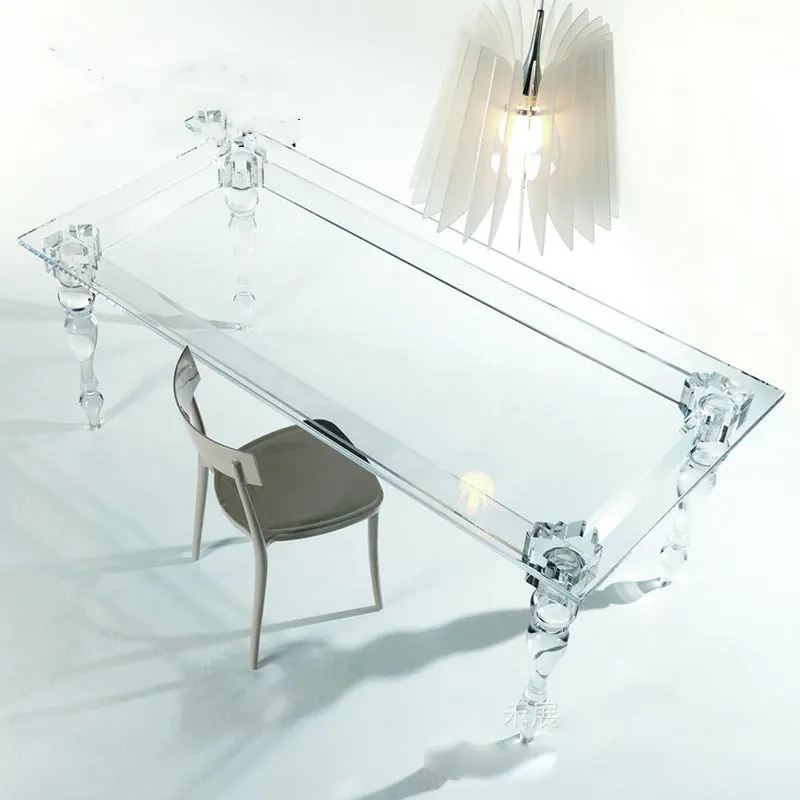 Antique Acrylic Furniture Rectangle Crystal Clear Office Conference Acrylic Desks Glasstop Table Hotel Wedding Dining Tables