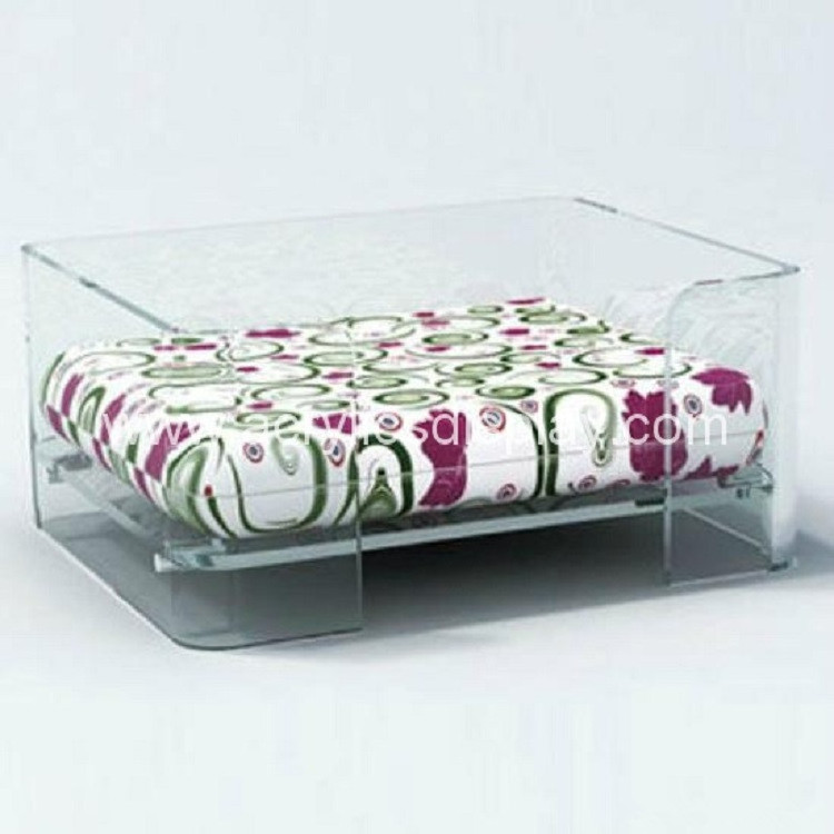 Modern Acrylic Dog Pet Bed Custom Lucite Clear Transparent Bed for Wholesale Dongguan