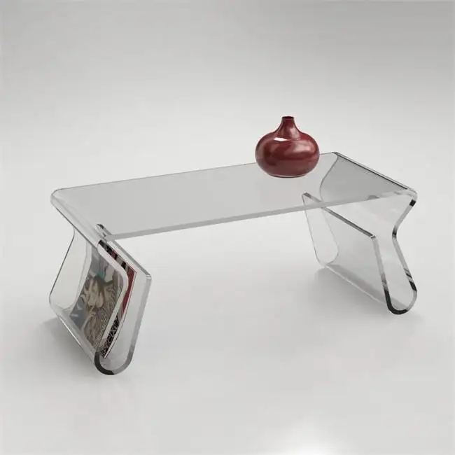 Custom Acrylic Furniture Coffee Table Simple Style Solid Acrylic Table Lucite Dining Table for living room