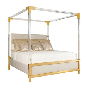 Latest Double Bed Designs Hotel King/Queen Size Sleeping Bed Acrylic Bed Frame