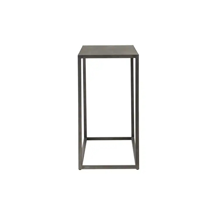 New arrival Black metal rock top living room furniture rectangle metal  console table home use side table