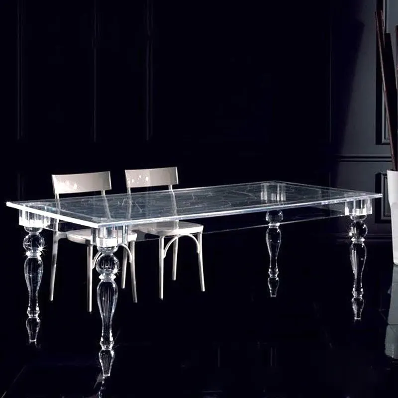 Antique Acrylic Furniture Rectangle Crystal Clear Office Conference Acrylic Desks Glasstop Table Hotel Wedding Dining Tables