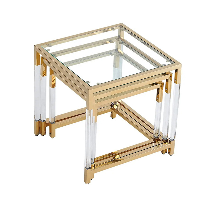 Customized transparent Stainless steel metal acrylic Combination set acrylic shoe stool home bedroom stool dining chair