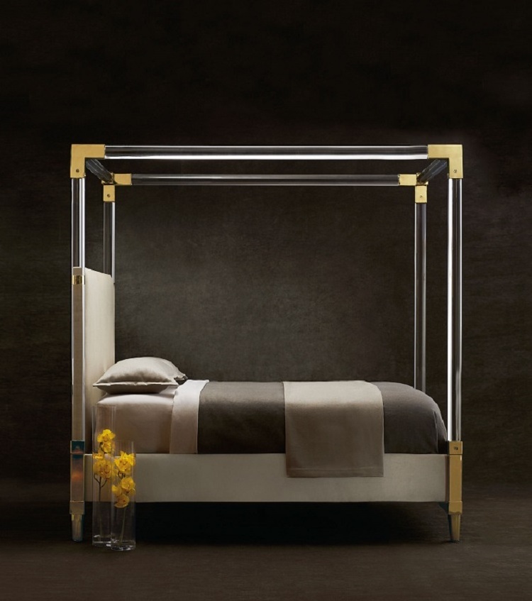 Newly Design Wholesale Acrylic Frames Hotel Bed Double King Bedroom Furniture