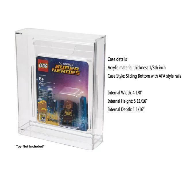 Custom standing display wholesale clear acrylic Lego display holder transparent acrylic minifigure display box for retail