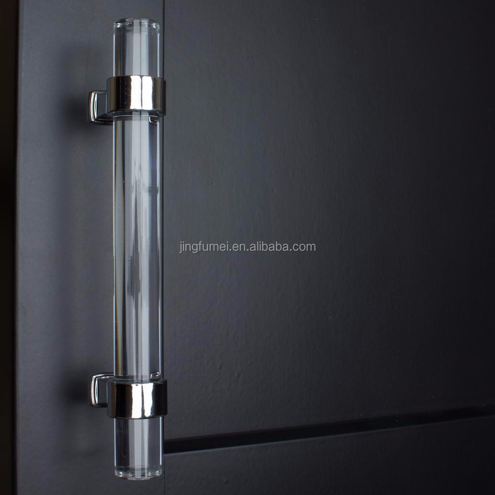 Wholesale Acrylic Door Handle Clear Wardrobe Closet Cabinet Handle Luxury Modern Acrylic Furniture Accessories