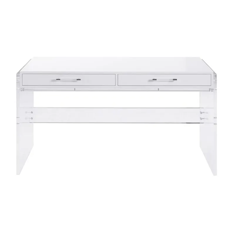 Crystal Manager Office Writing Table Desk Clear Acrylic Modern Computer Desk With Drawers