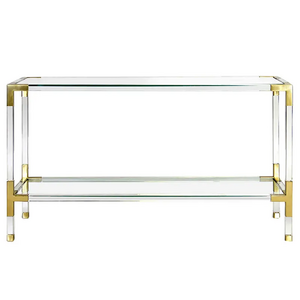 Luxury  Acrylic Corner Table Stainless Steel Console Table Acrylic Console Table glass entry desk