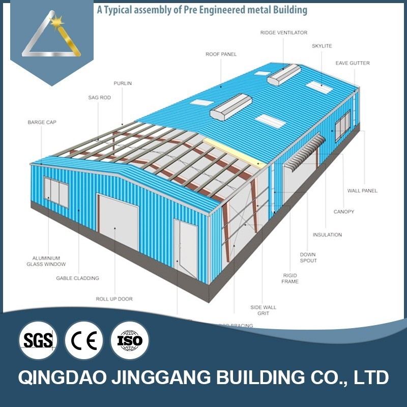 Low Cost Industrial Economical Steel Trusses Shed Building