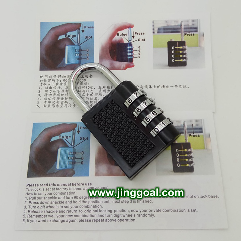 Home use 4 digit password code suitcase door combination lock