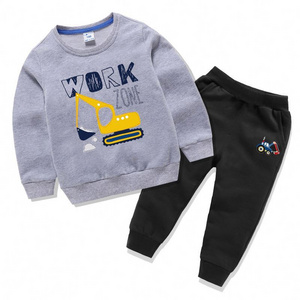 Wholesale children clothing cotton kids sweatshirt 2 piece suit boy girls spring fall tracksuit set  Vetements pour enfants