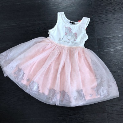 kids baby summer dresses children clothes mixed style Print Rainbow Layered Tulle dress for girls